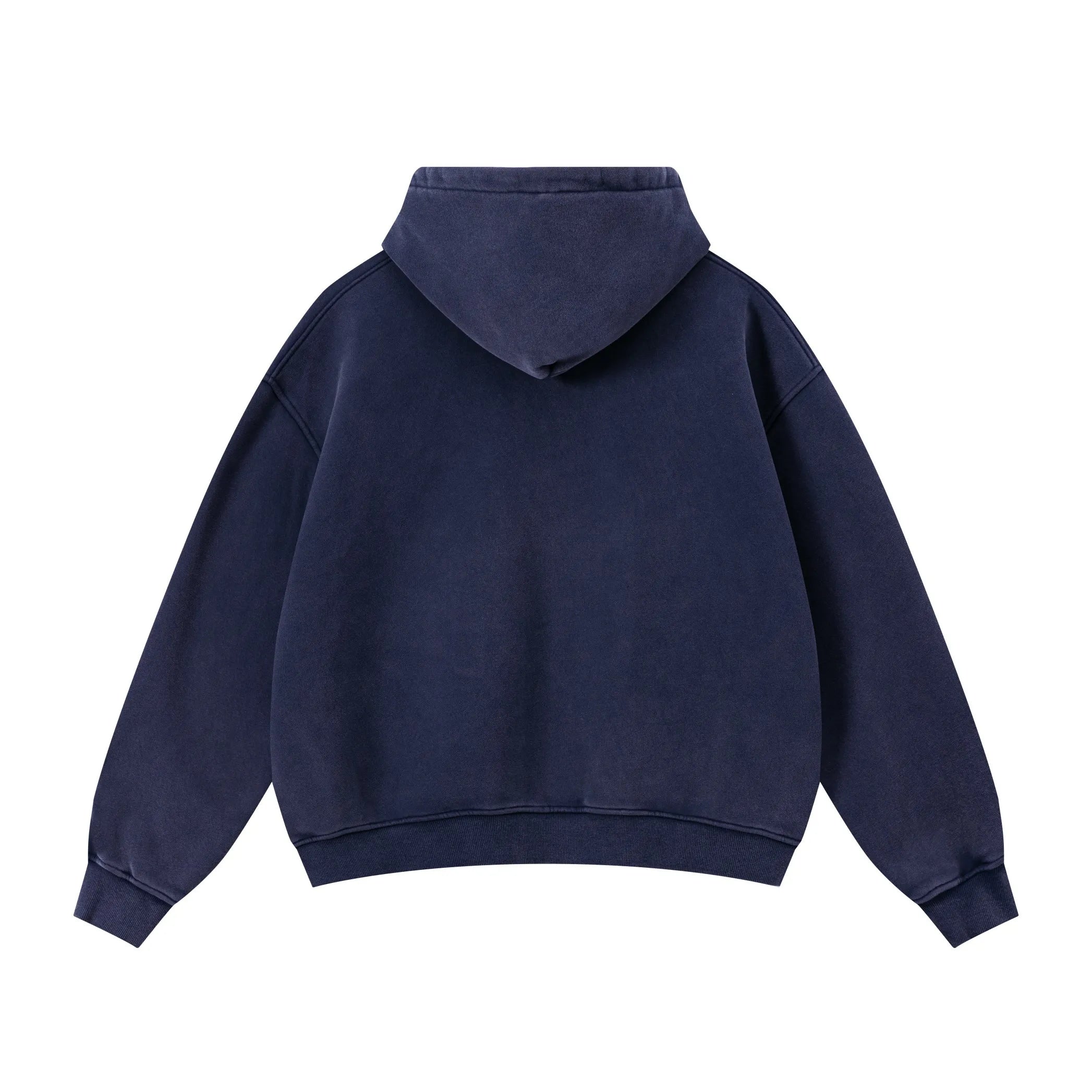 Navy blue hoodie on a white background