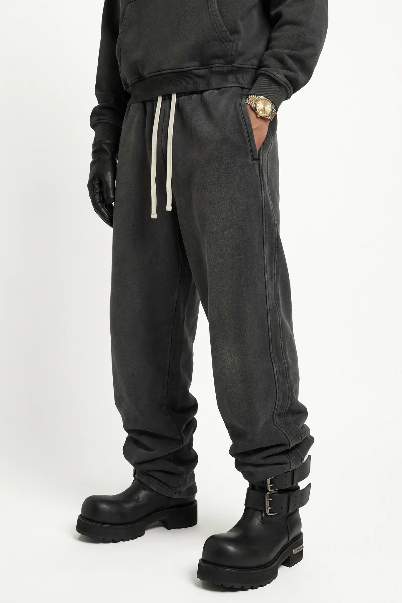 RETRO CURVED-BLADE PANTS – SNOW WASH VINTAGE EFFECT