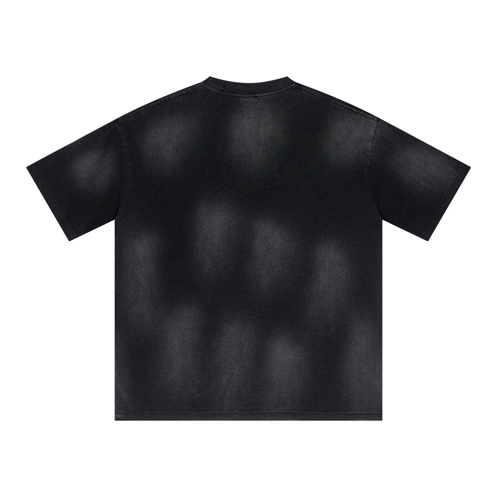 Black t-shirt on a white background