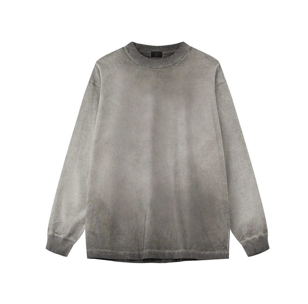 Gray long-sleeve shirt on a white background