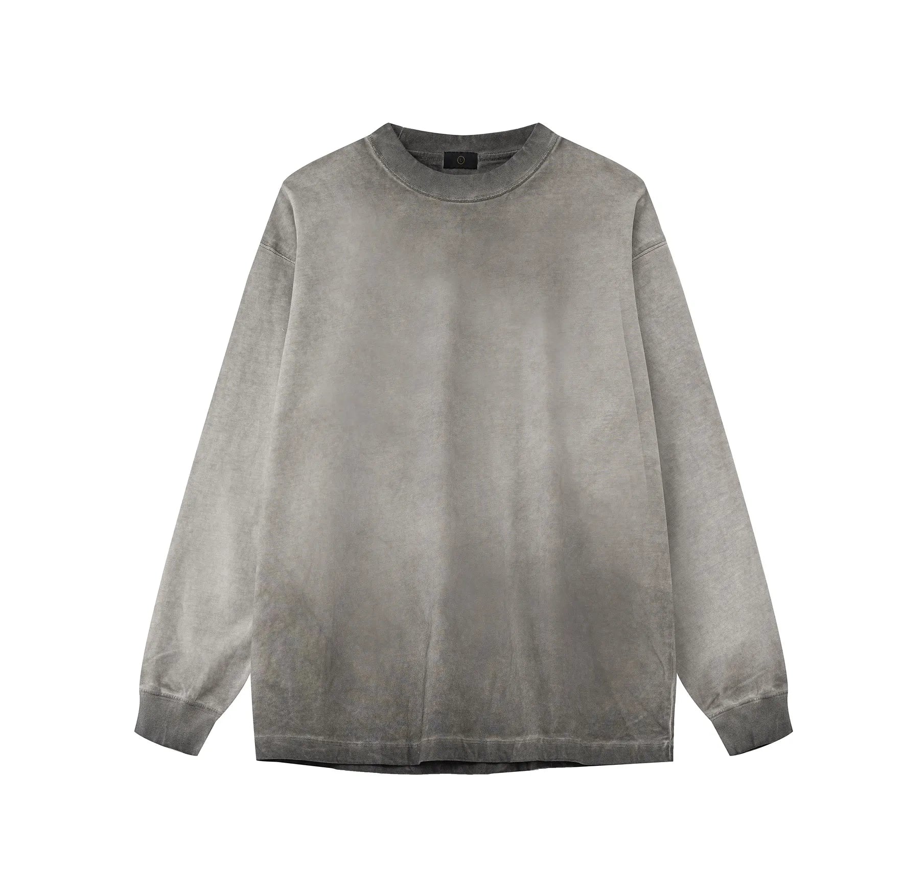 Gray long-sleeve shirt on a white background