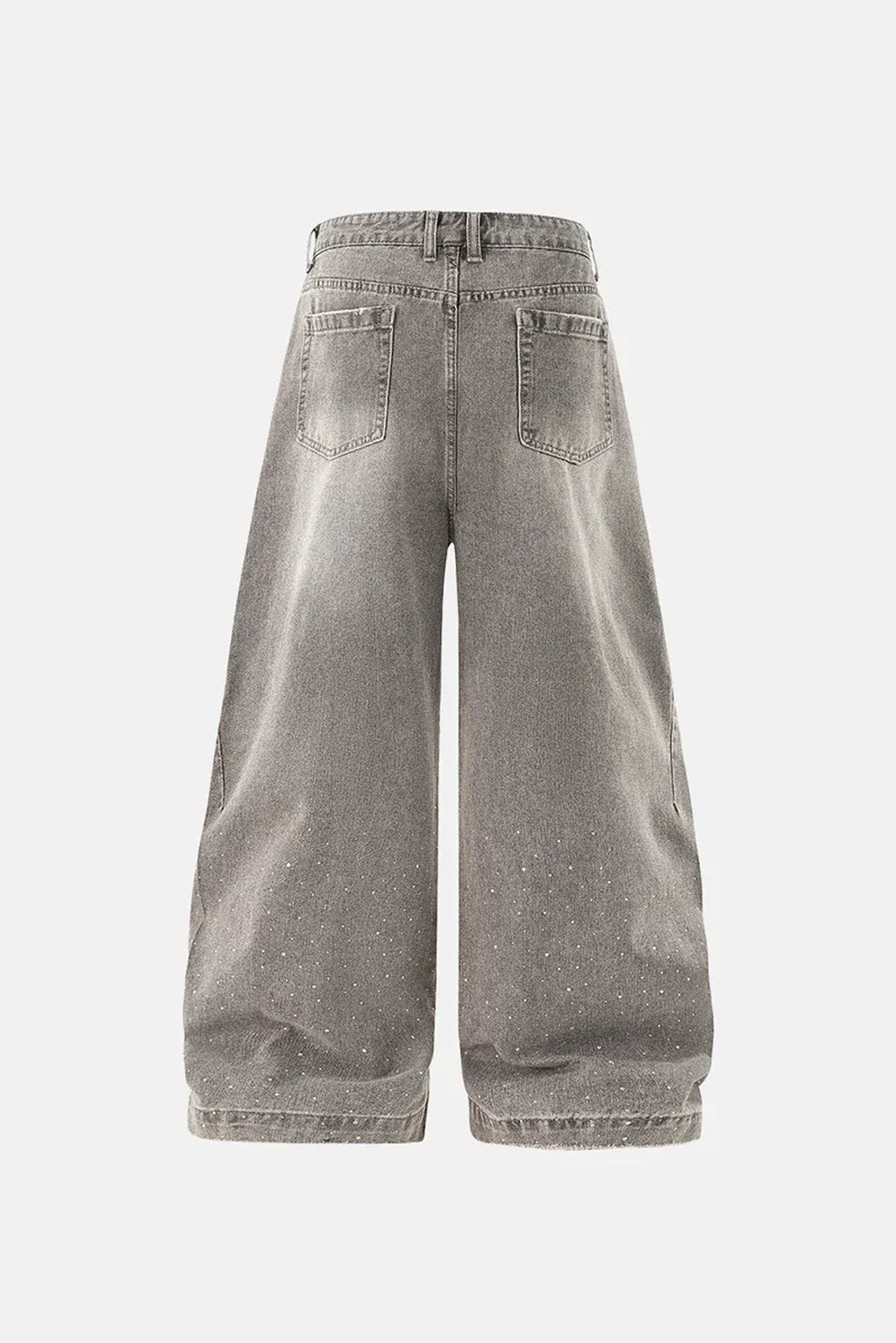 NEW WAVE RHINESTONE WASHED BARREL BAGGYJEAN