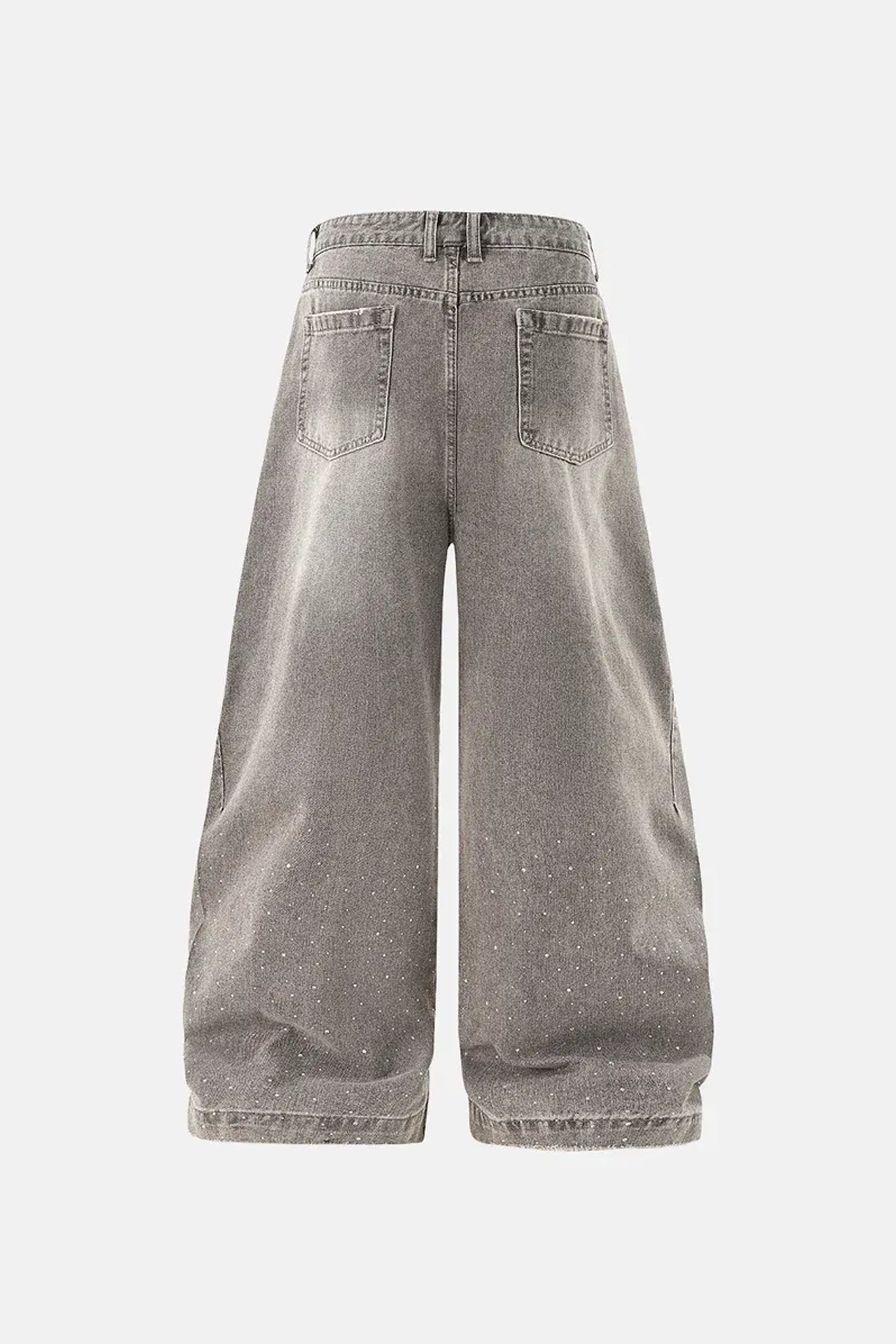 NEW WAVE RHINESTONE WASHED BARREL BAGGYJEAN