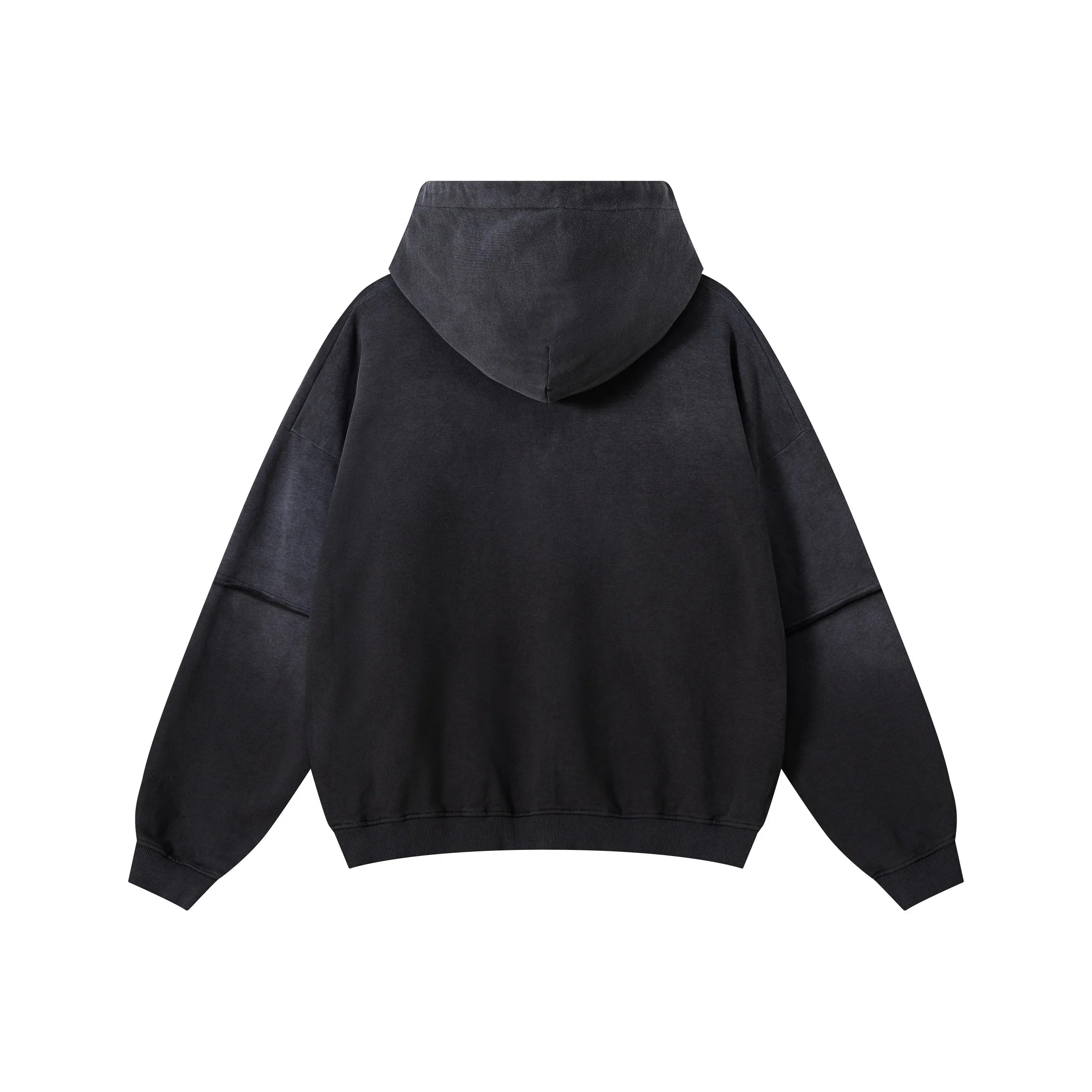 SPRAY-WASH LAYERED-LOOK SPECKLED SNOW HOODIE