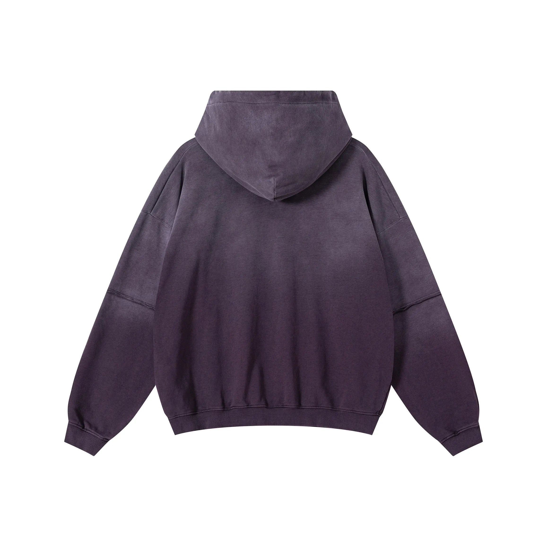 SPRAY-WASH LAYERED-LOOK SPECKLED SNOW HOODIE