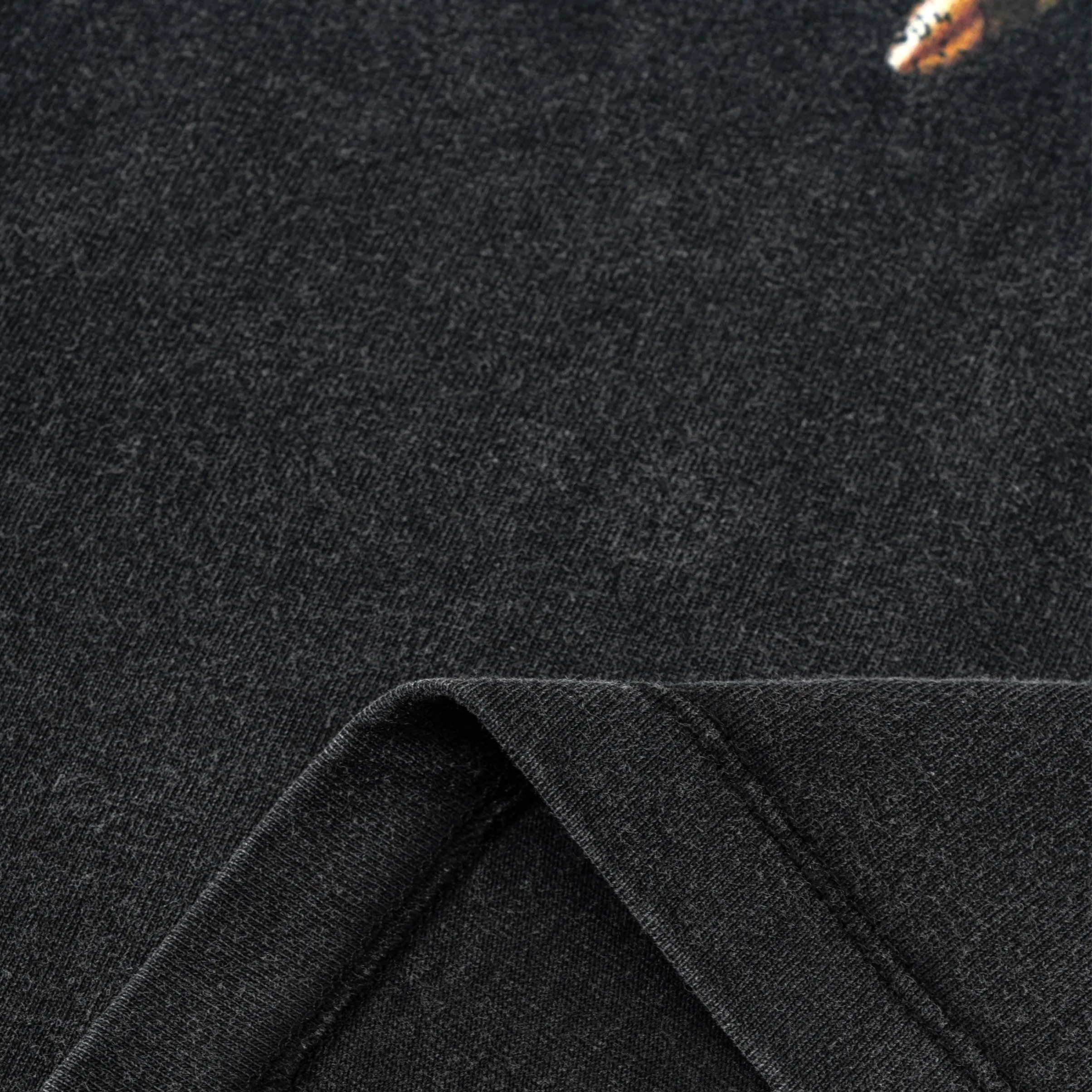 Close-up of dark gray fabric texture