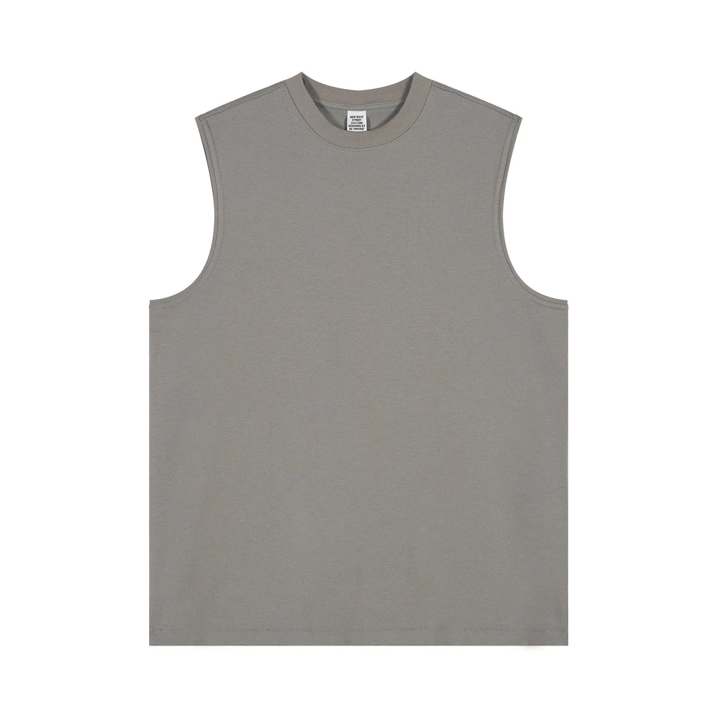 Gray sleeveless shirt on a white background