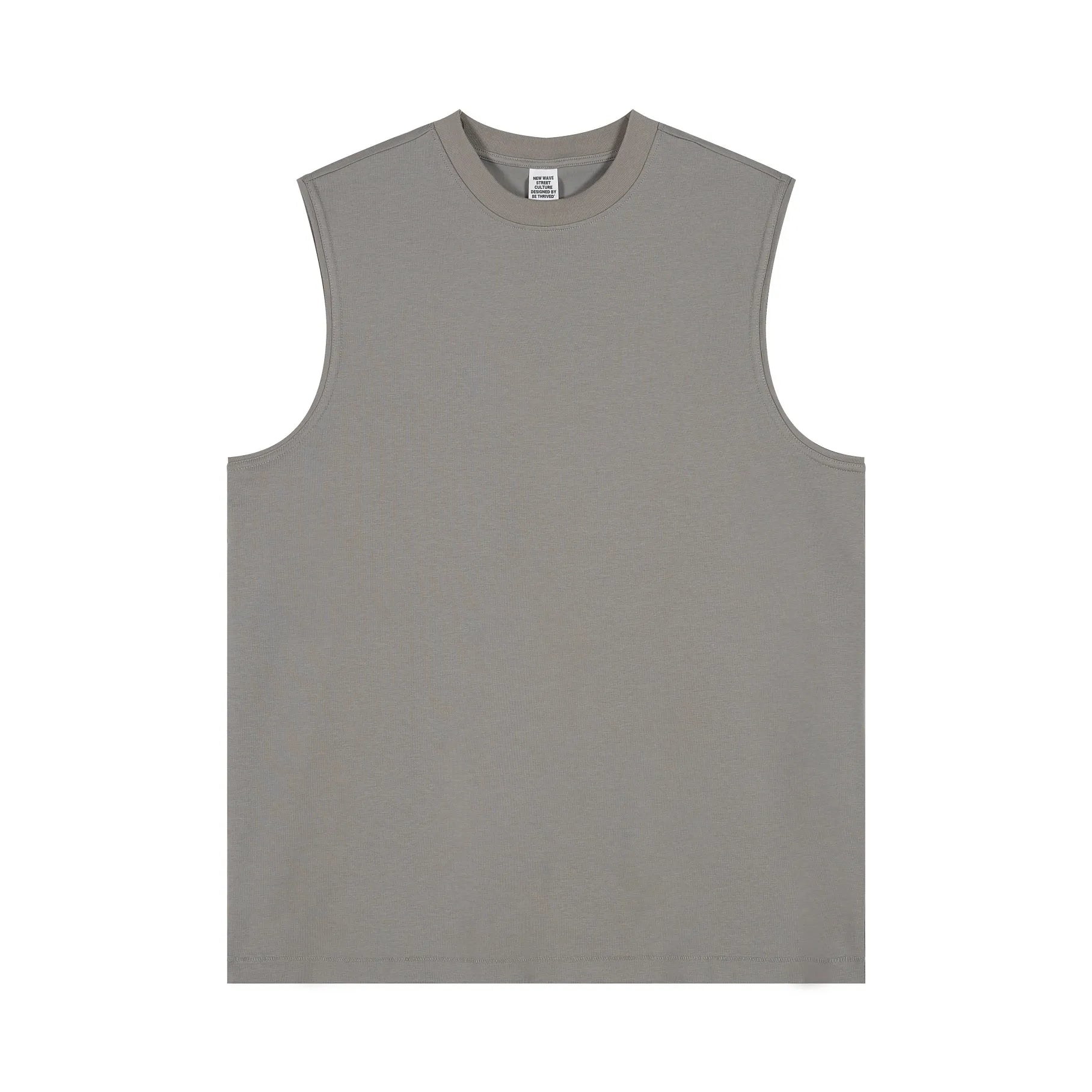 Gray sleeveless shirt on a white background
