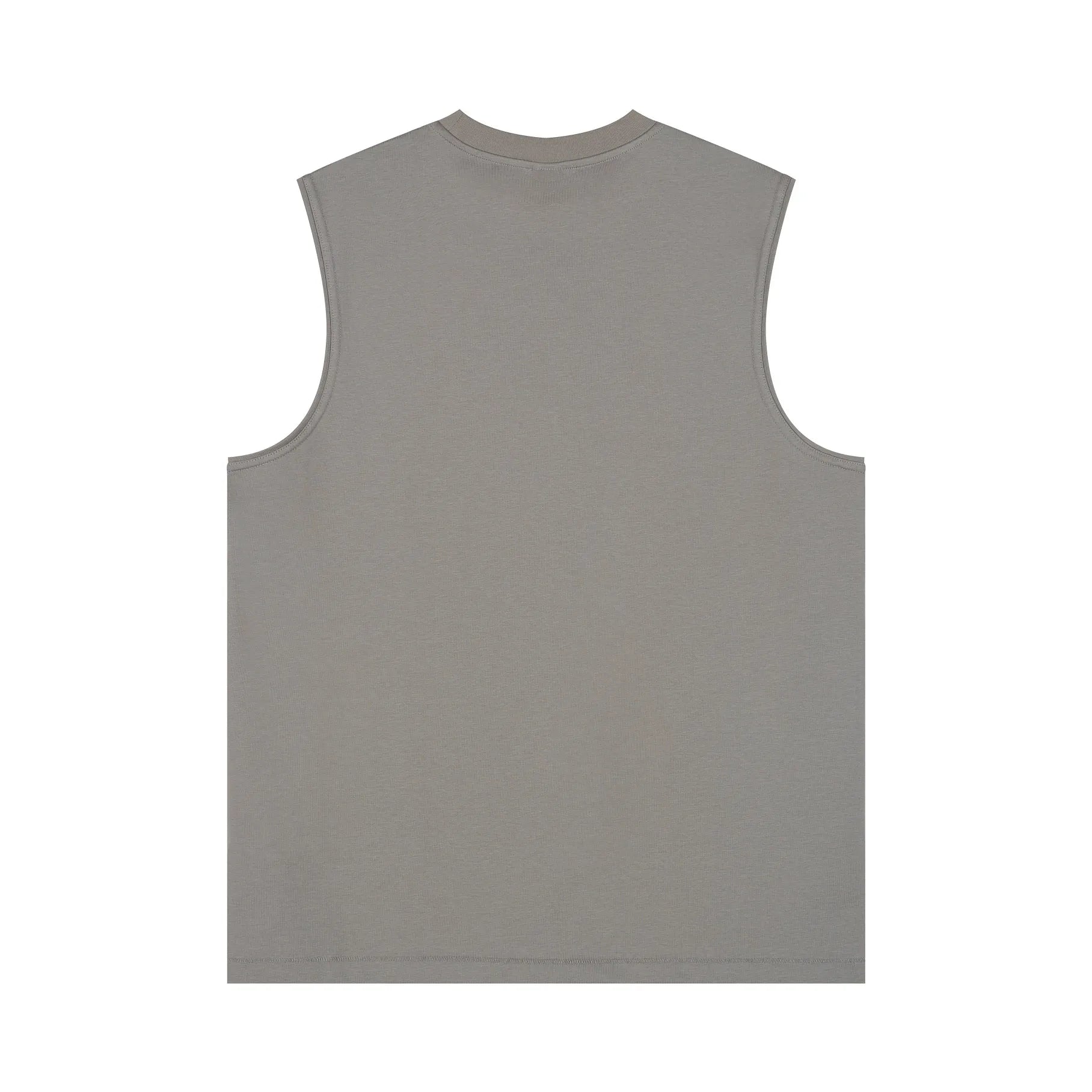 Gray sleeveless shirt on a white background