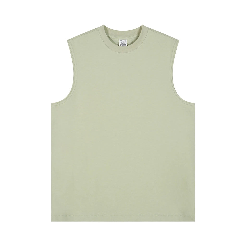 Light green sleeveless shirt on a white background