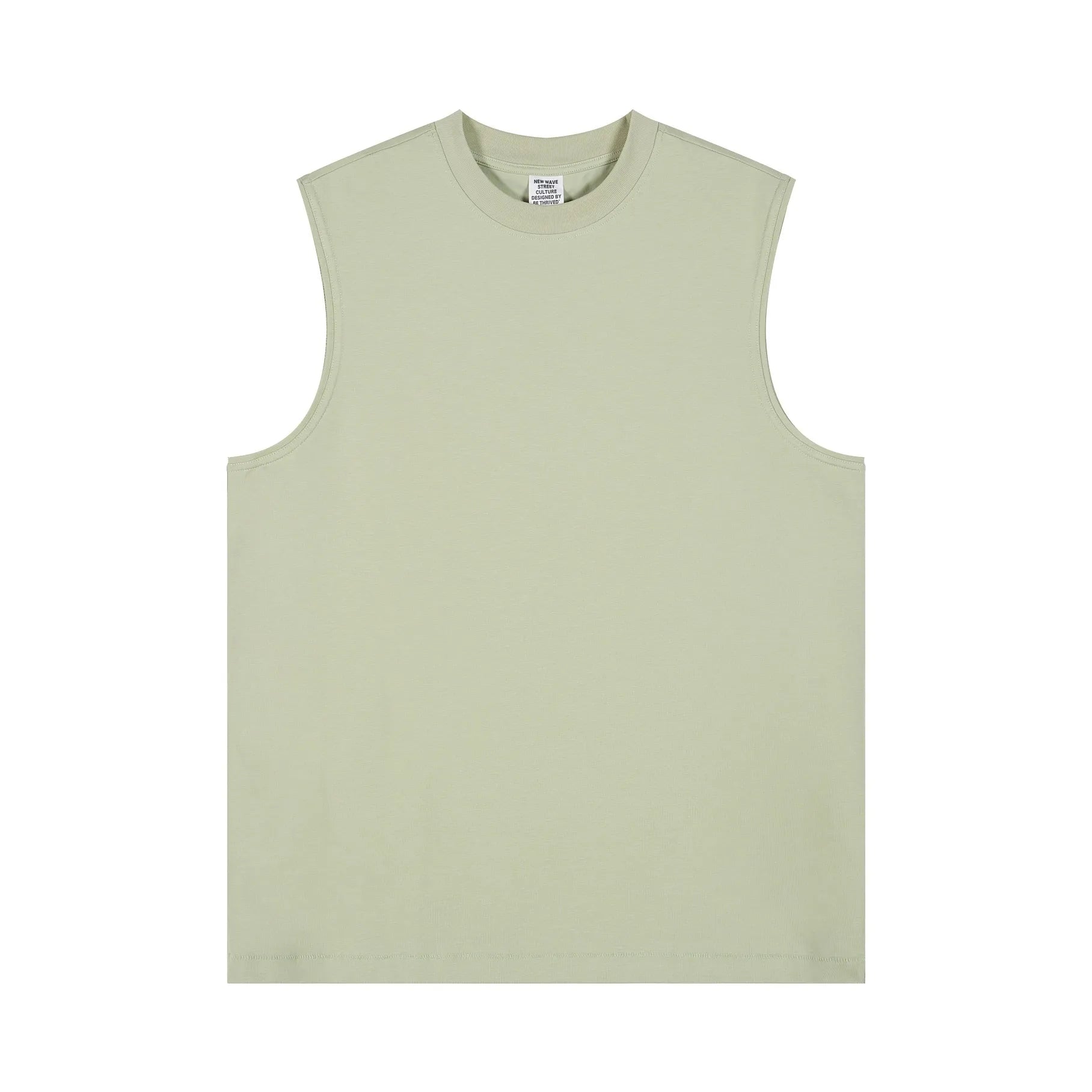 Light green sleeveless shirt on a white background