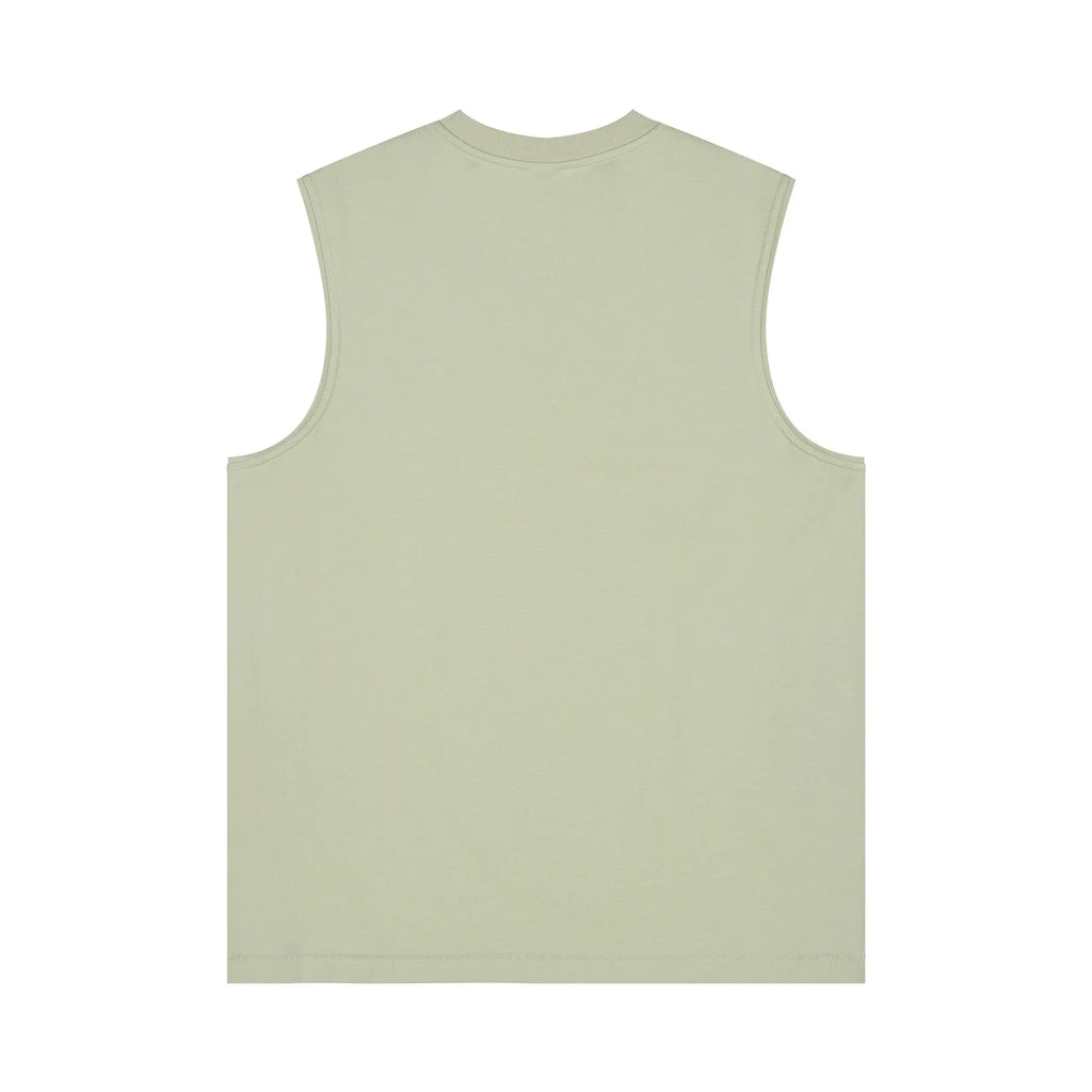 Light green sleeveless shirt on a white background