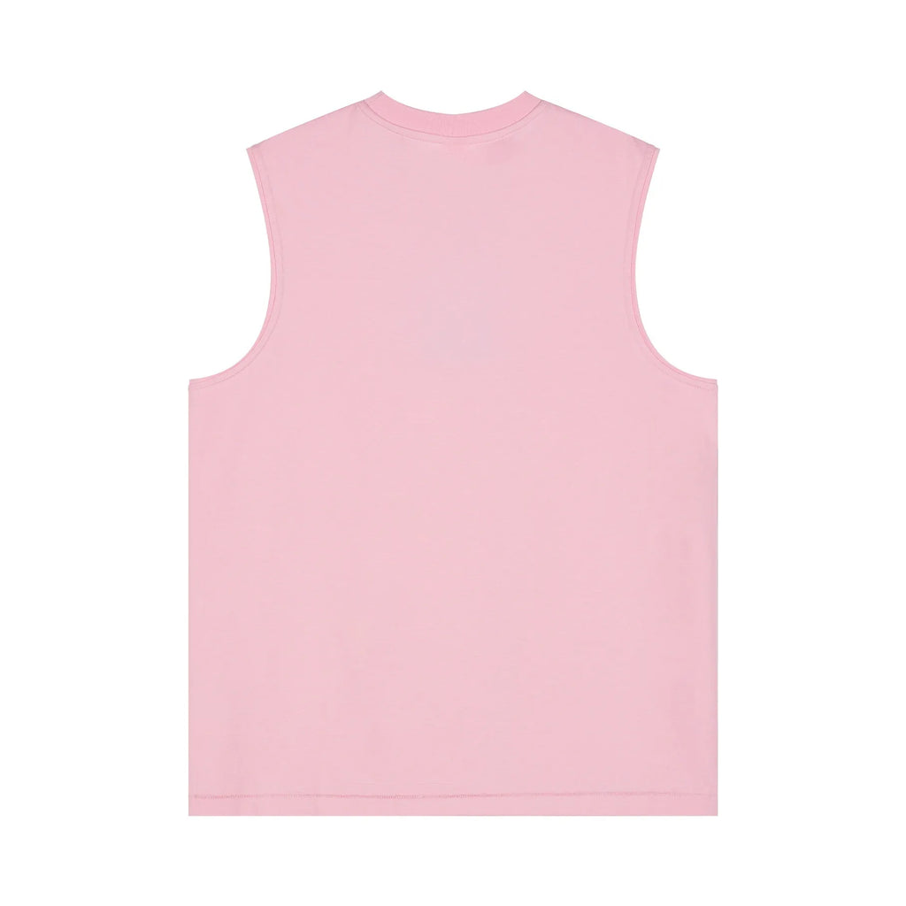 Pink sleeveless shirt on a white background