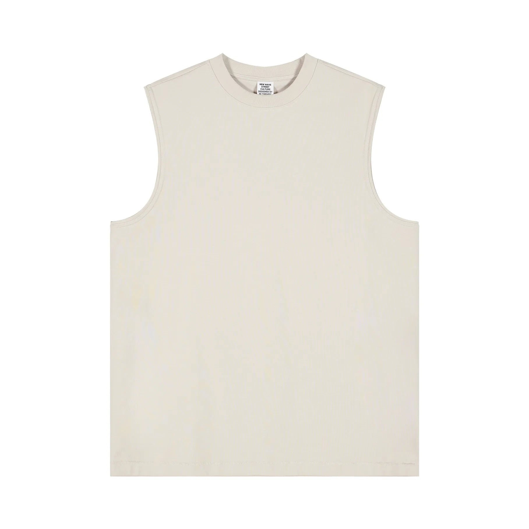 Beige sleeveless shirt on a white background