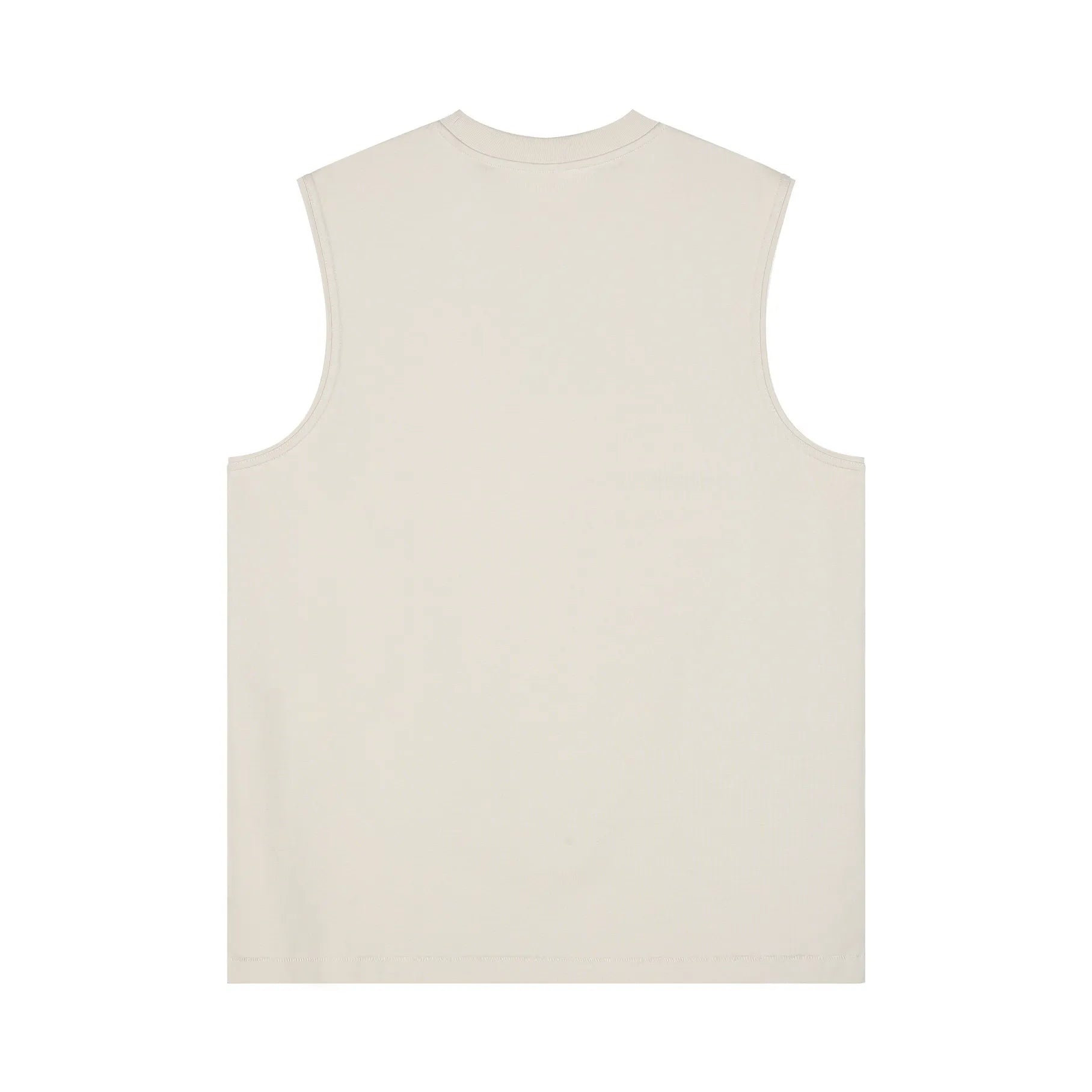 Beige sleeveless top on a white background