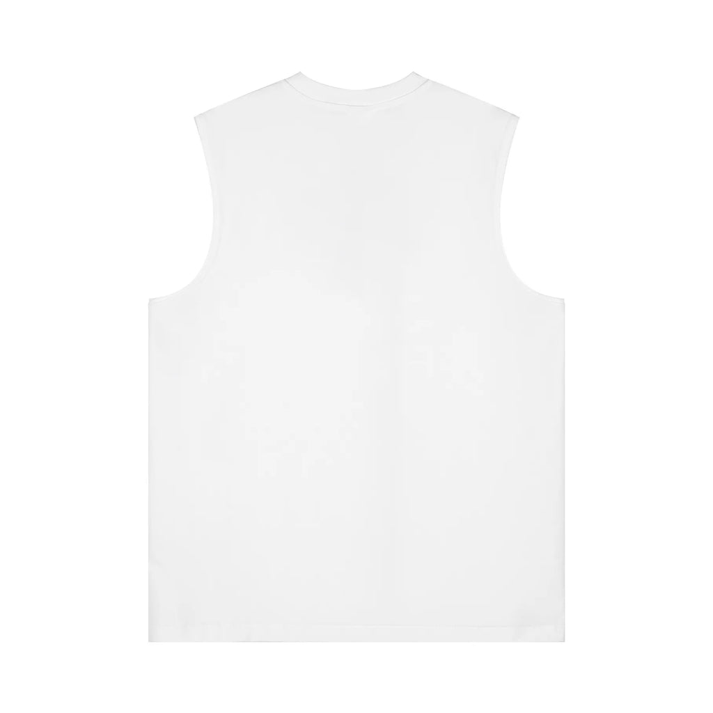 White sleeveless shirt on a white background