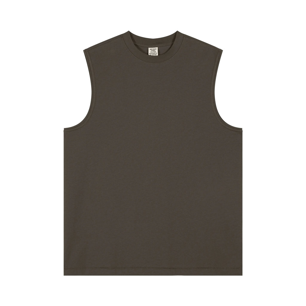 Brown sleeveless shirt on a white background