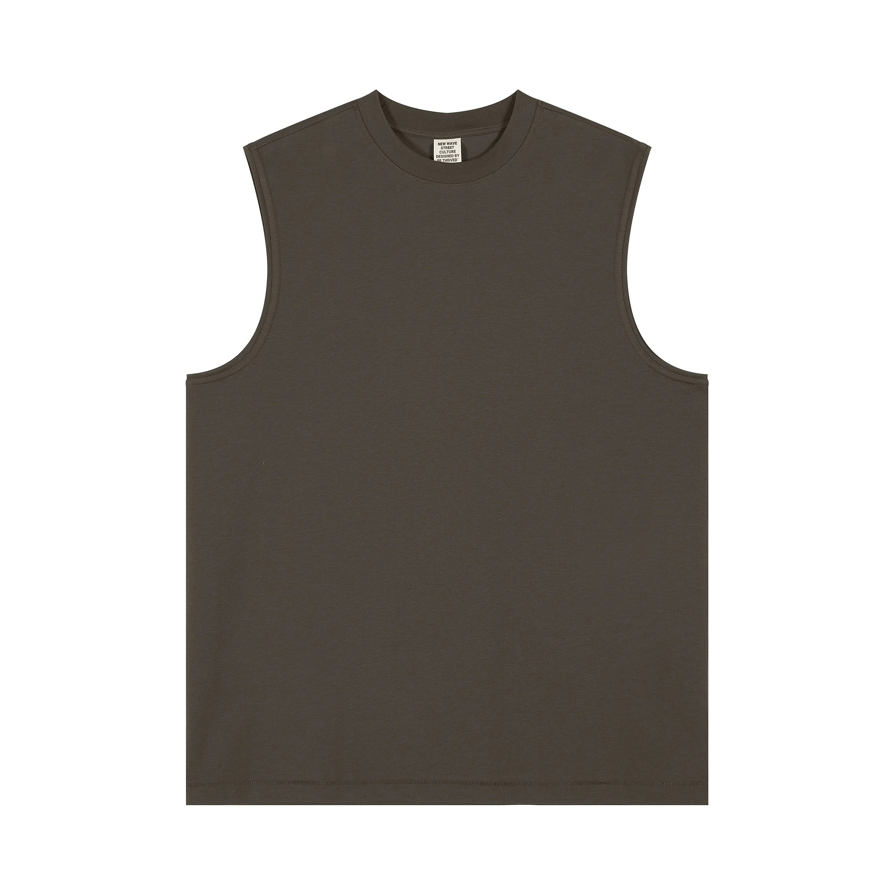Brown sleeveless shirt on a white background