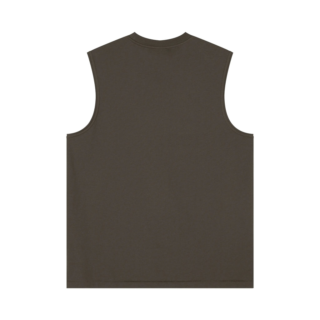 Brown sleeveless shirt on a white background