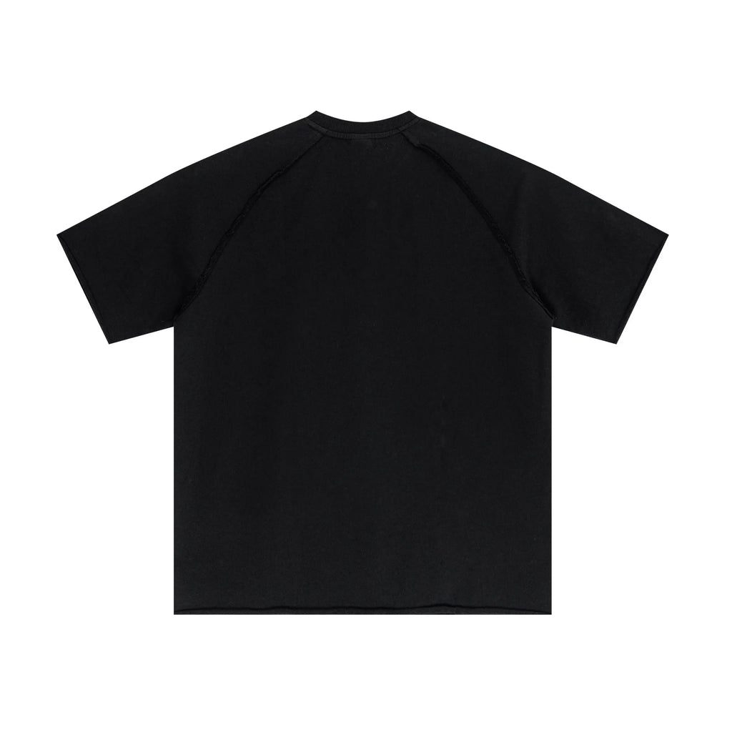 Black t-shirt on a white background