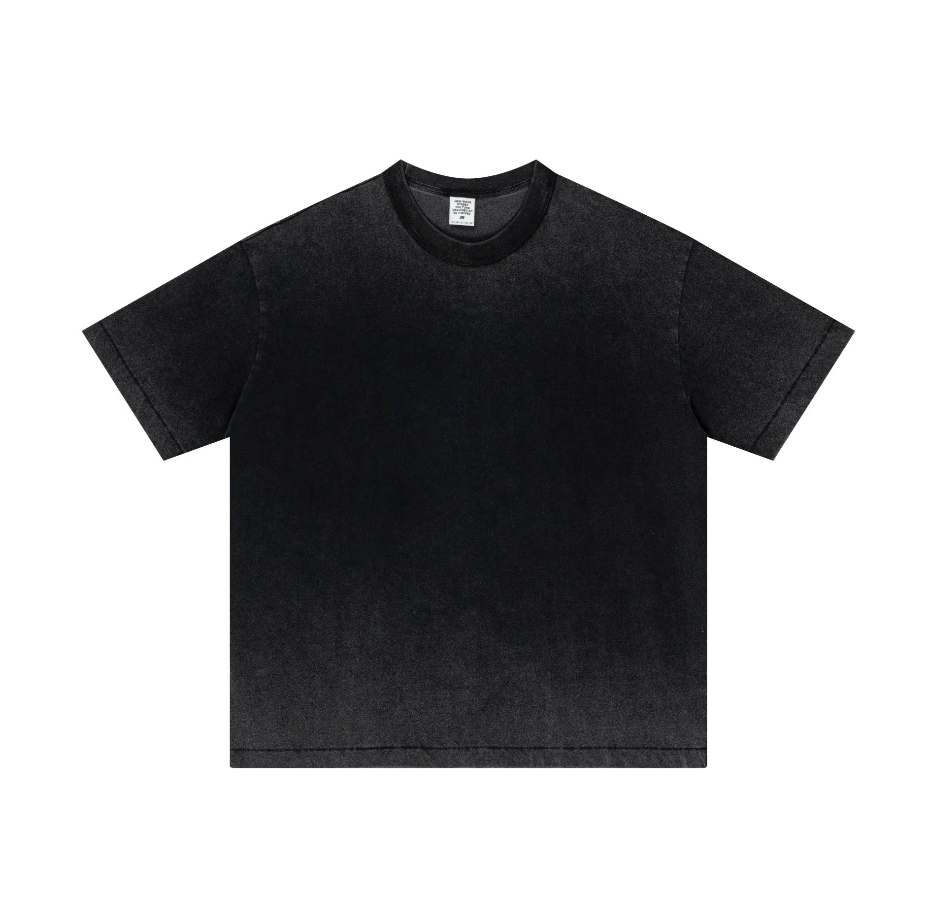 Black t-shirt on a white background