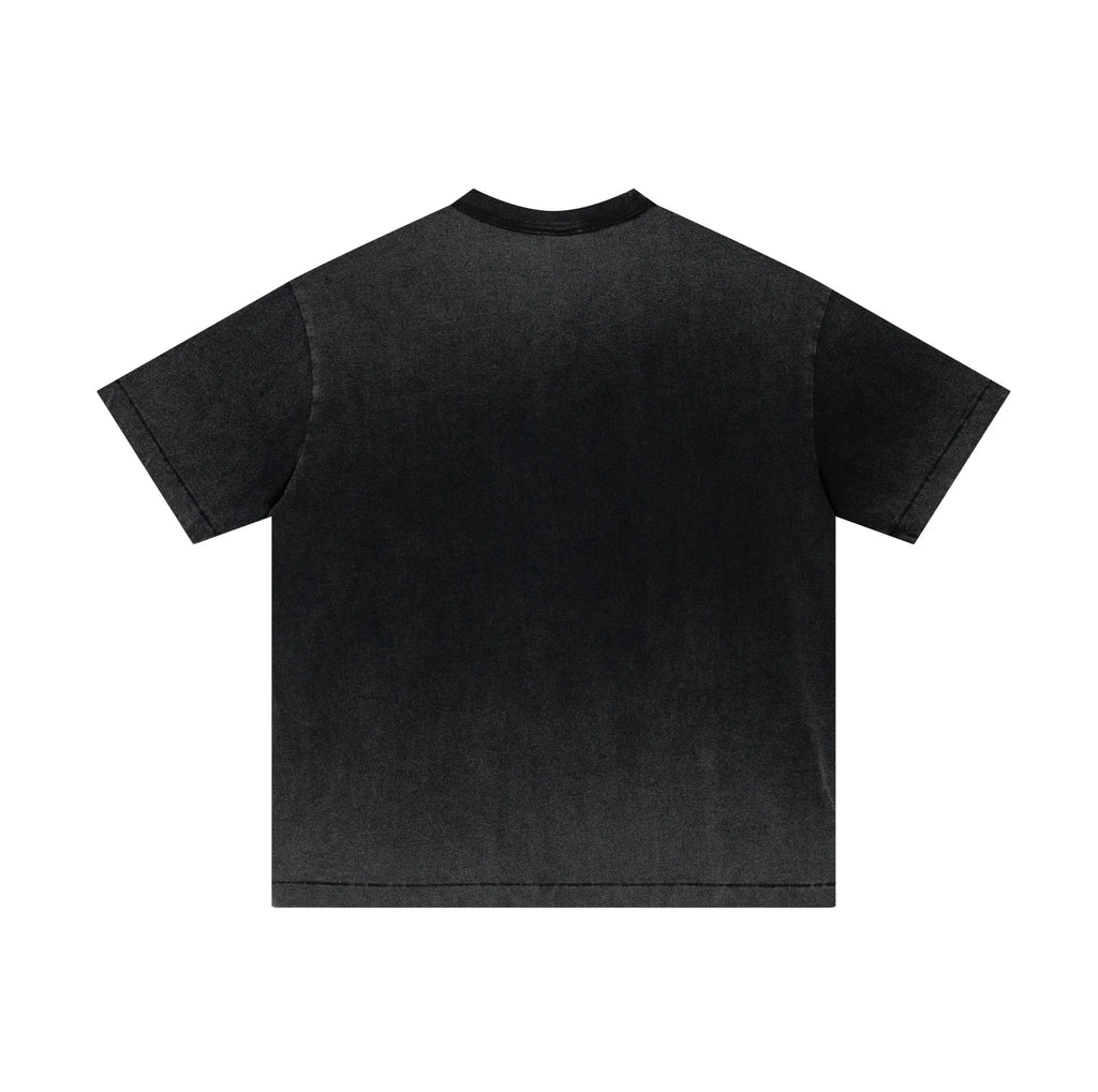 Black t-shirt on a white background