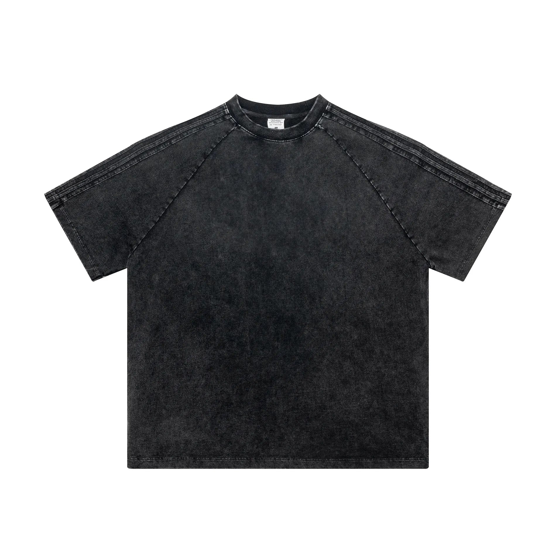 Black t-shirt on a white background