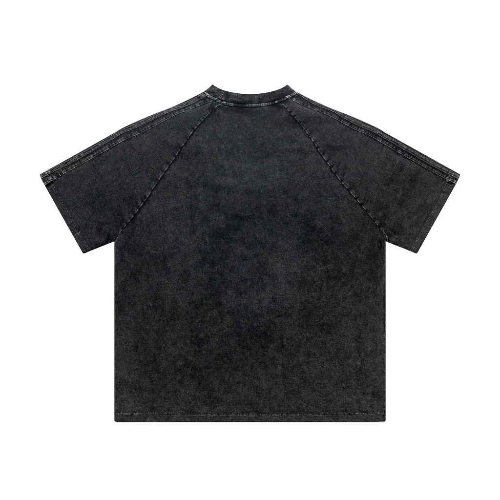 Black t-shirt on a white background