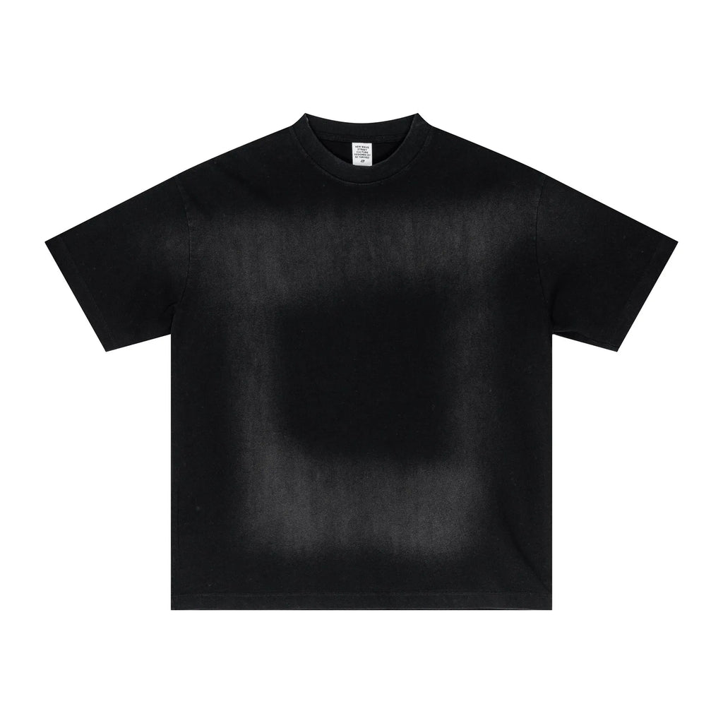 Black t-shirt on a white background
