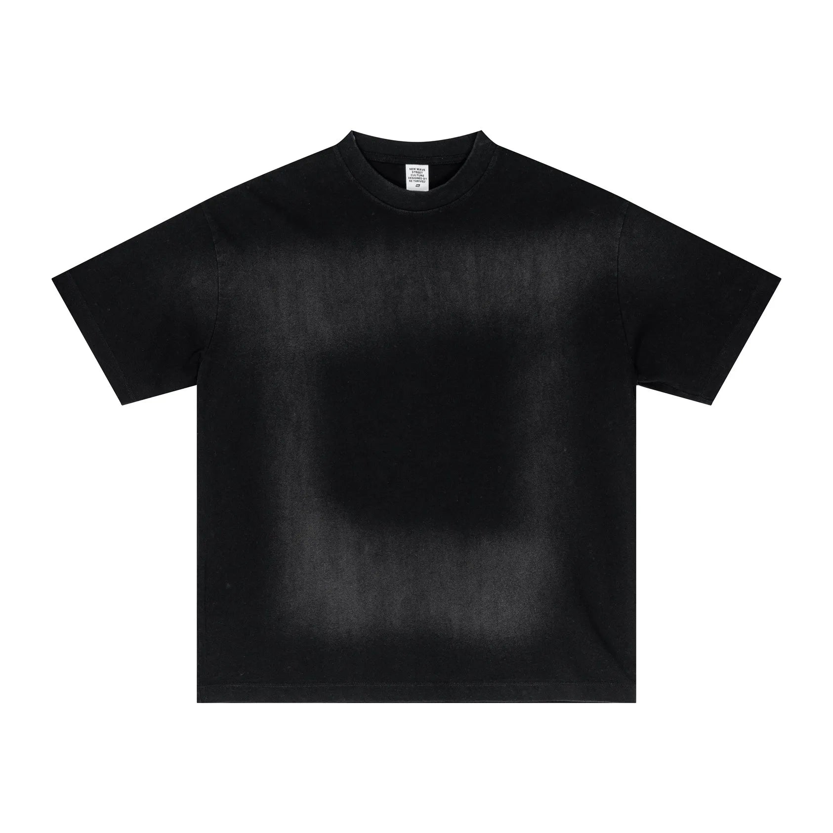 Black t-shirt on a white background