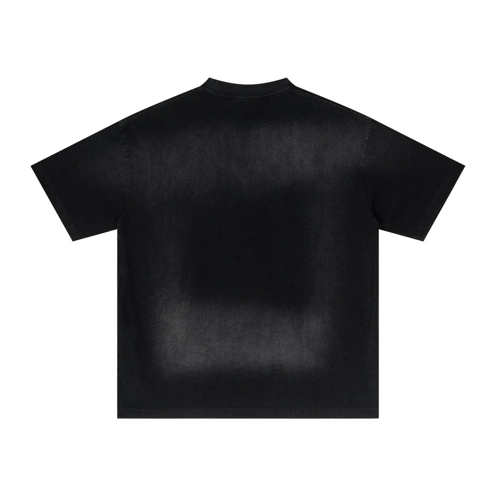 Black t-shirt on a white background