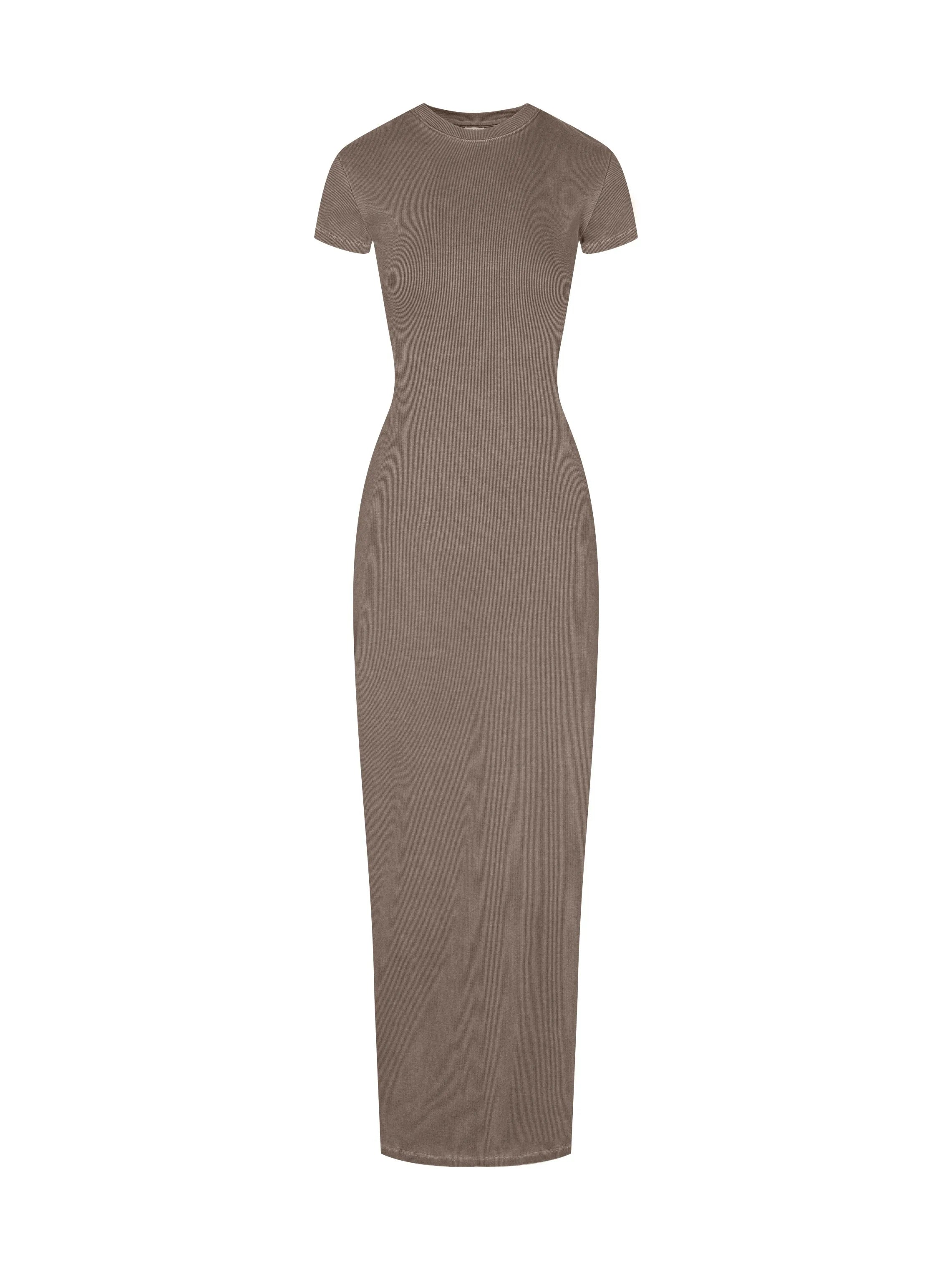 Brown dress on a white background