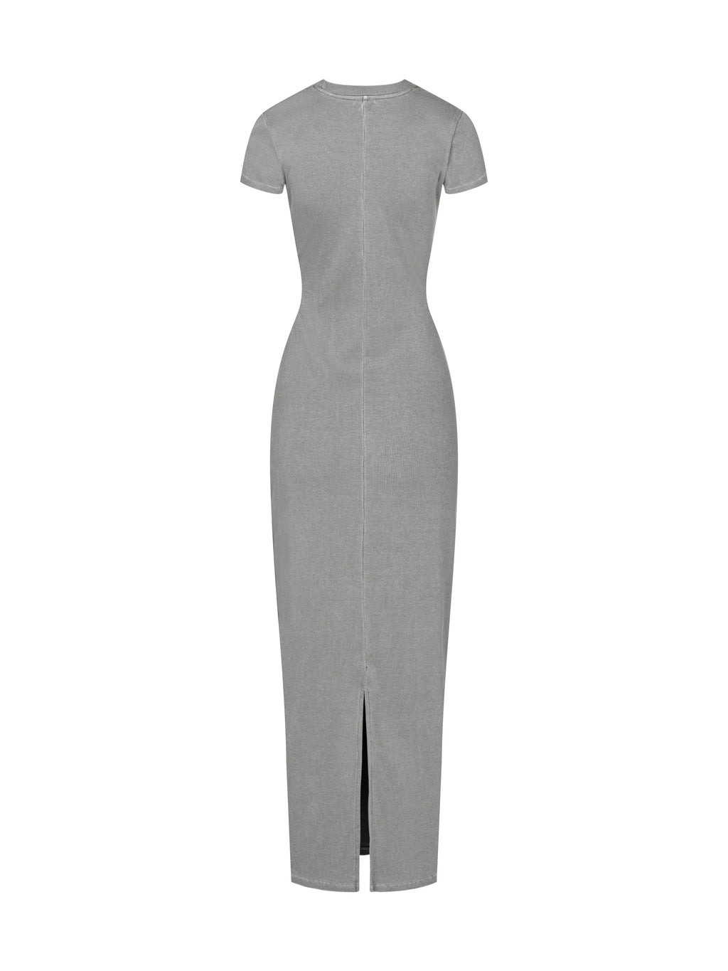 Gray dress with a slit on a white background