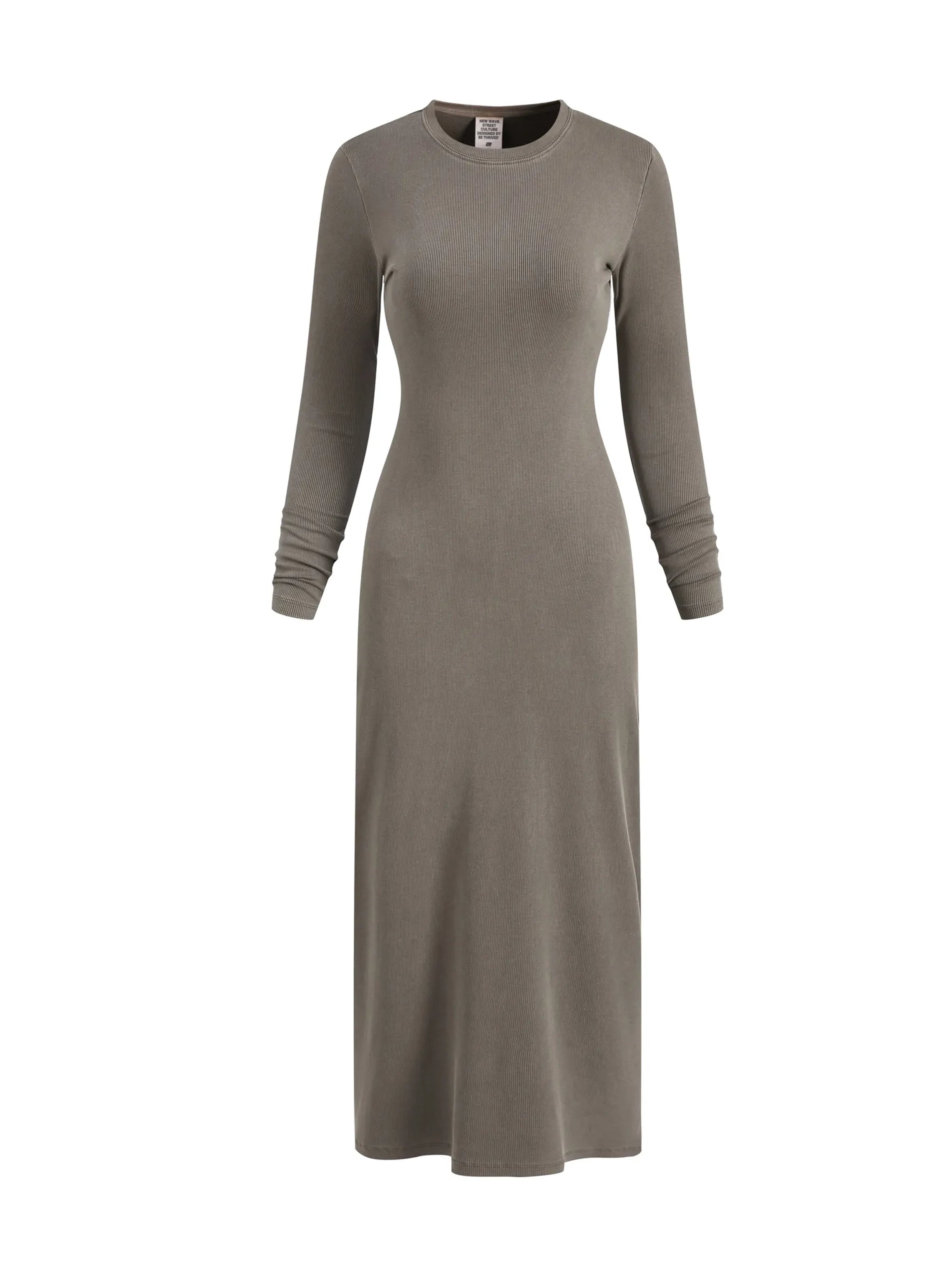 WASHED BODYCON MAXI DRESS WITH HIGH SLIT