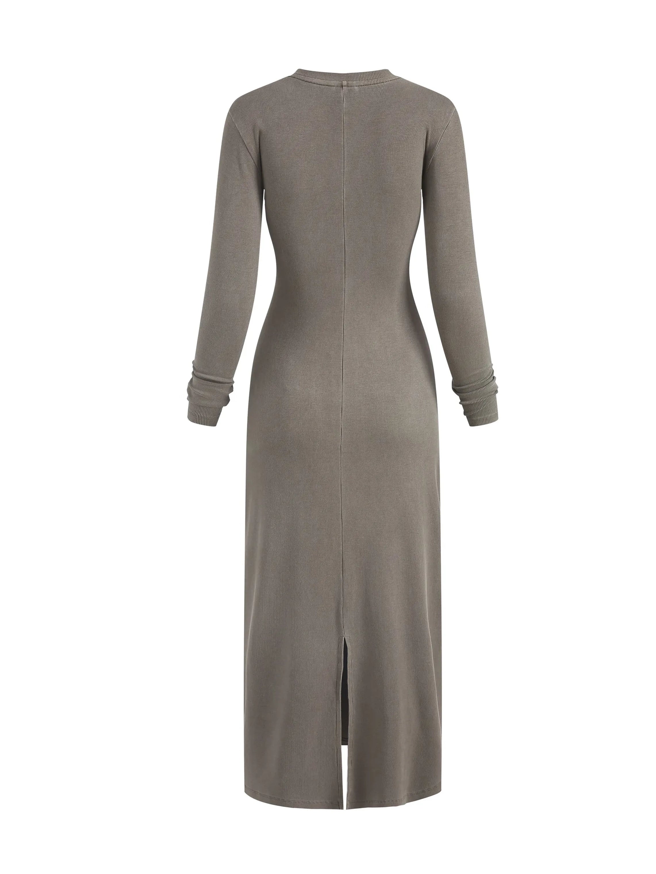 WASHED BODYCON MAXI DRESS WITH HIGH SLIT