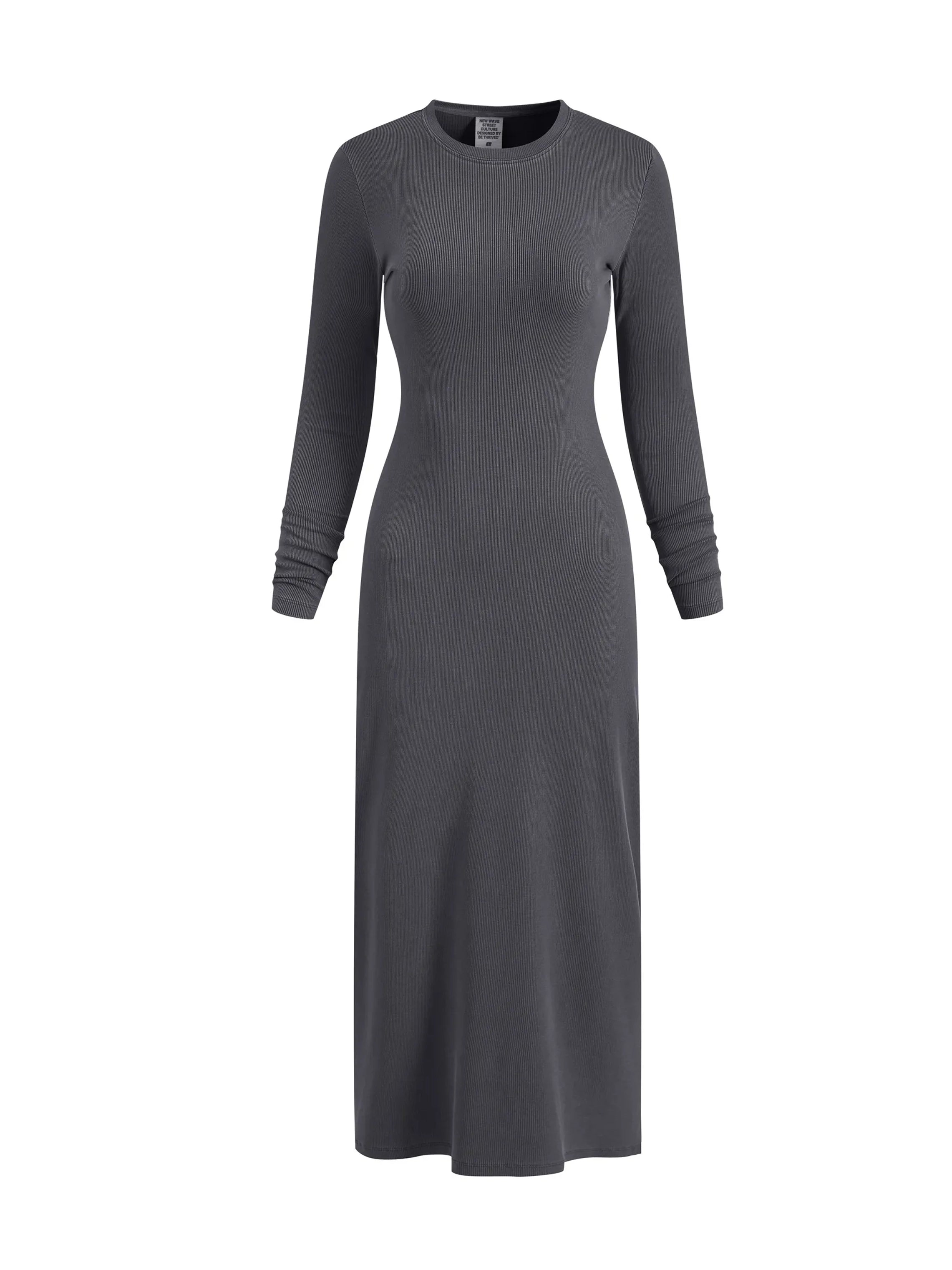 WASHED BODYCON MAXI DRESS WITH HIGH SLIT