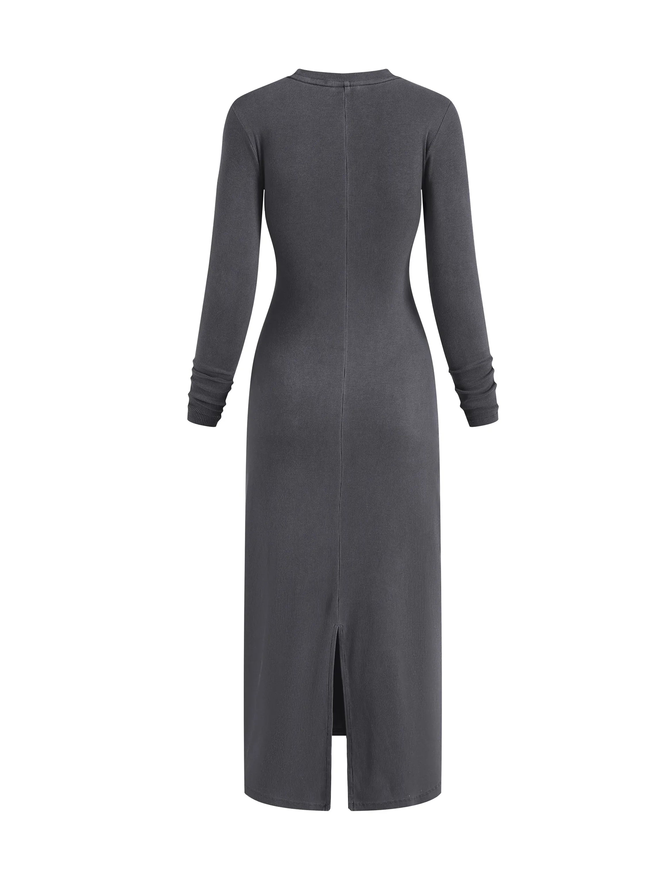 WASHED BODYCON MAXI DRESS WITH HIGH SLIT