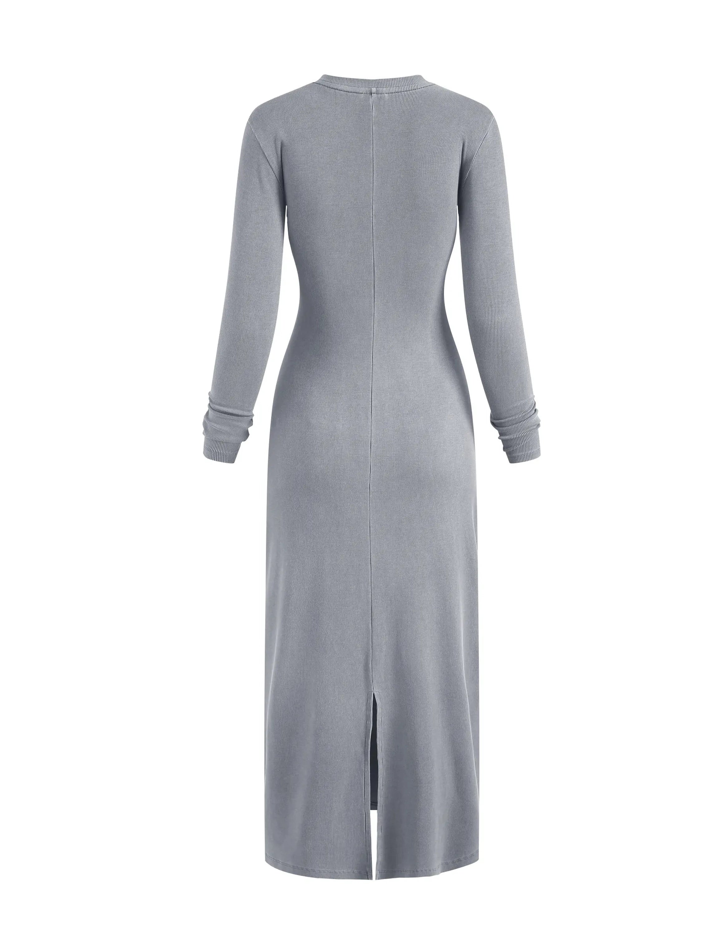 WASHED BODYCON MAXI DRESS WITH HIGH SLIT