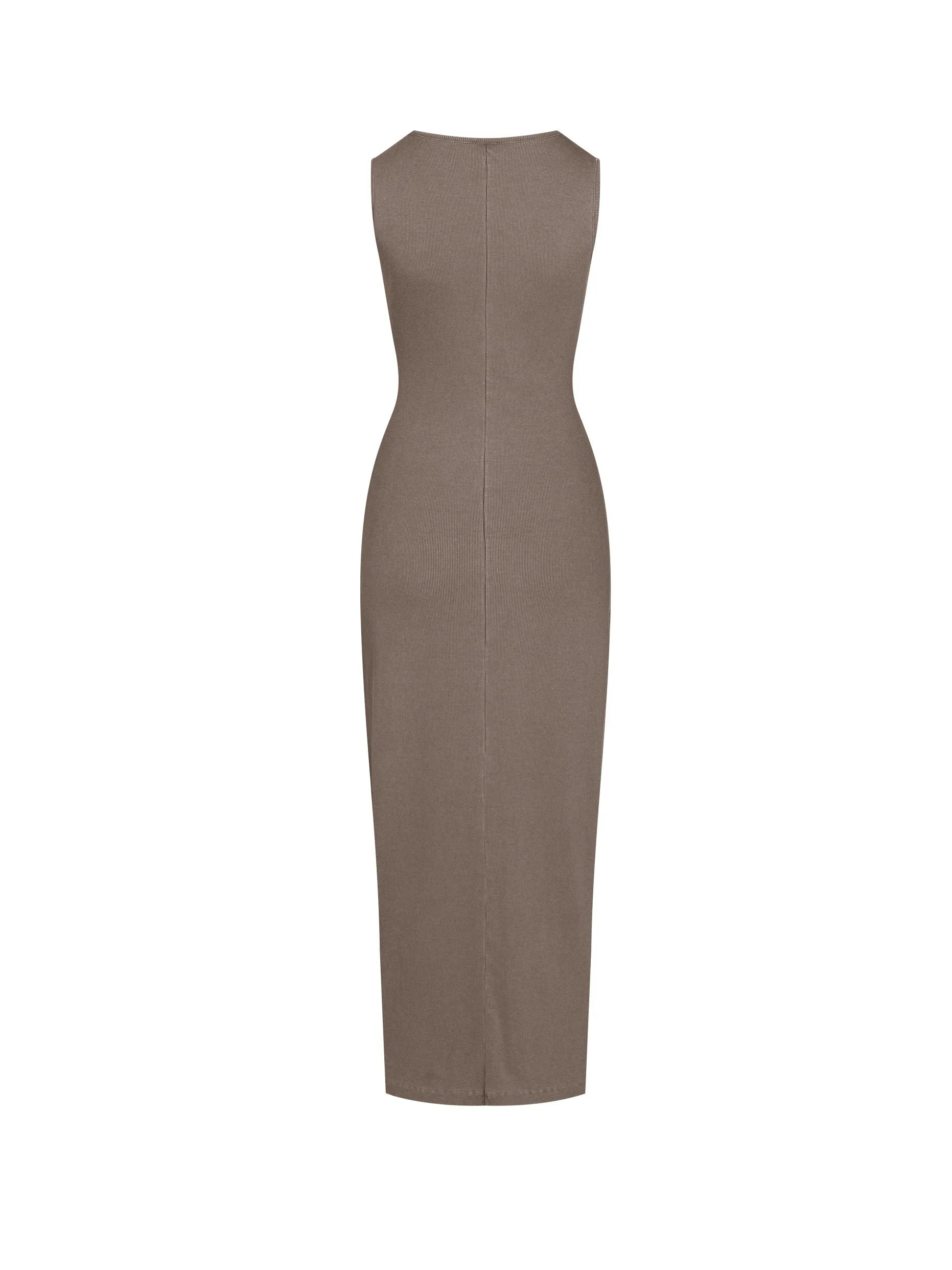 Brown dress on a white background