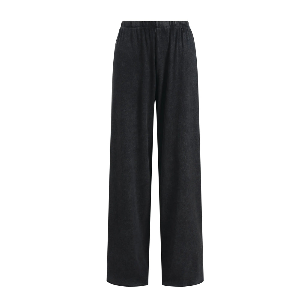 WASHED SLIM-FIT STRAIGHT-LEG PANTS