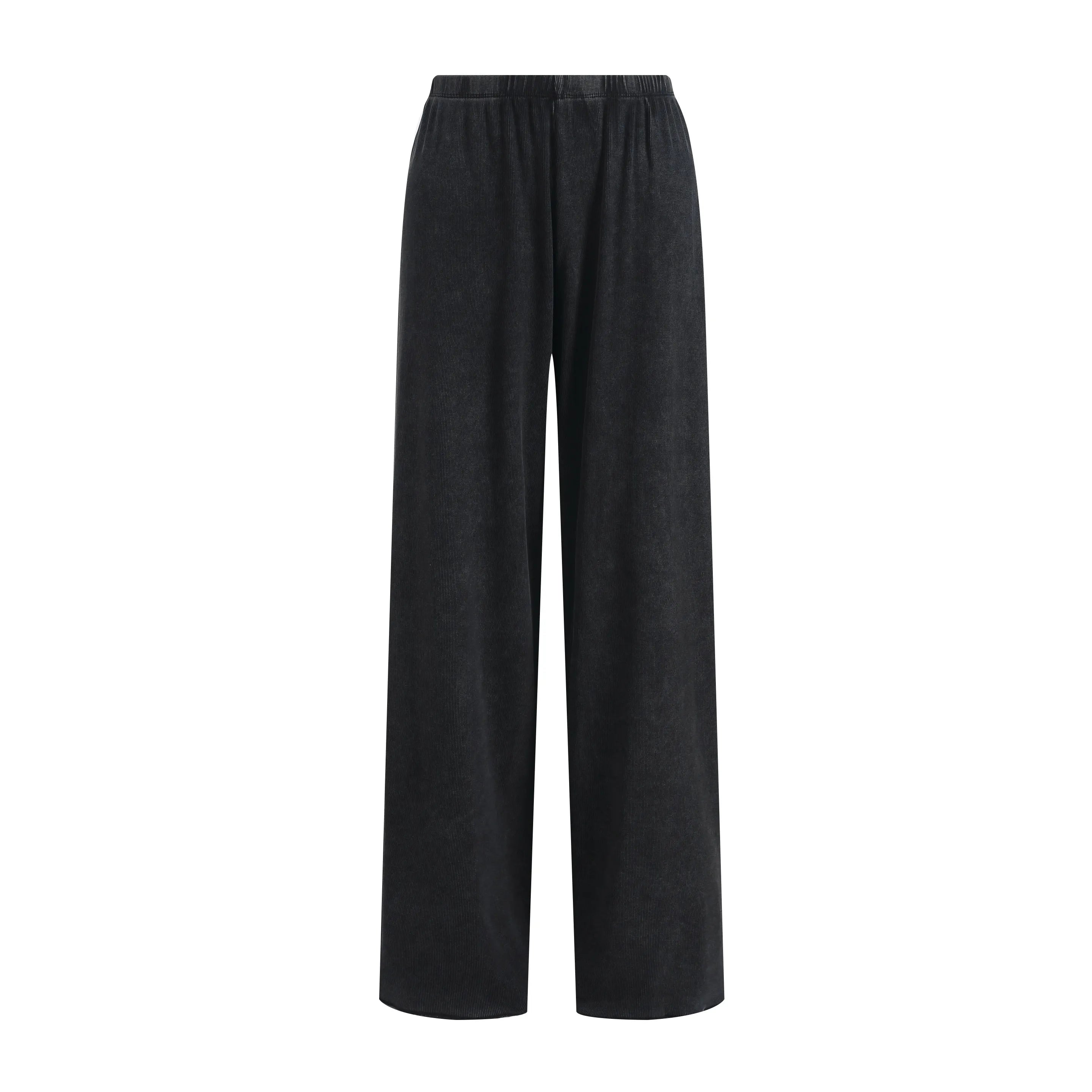 WASHED SLIM-FIT STRAIGHT-LEG PANTS
