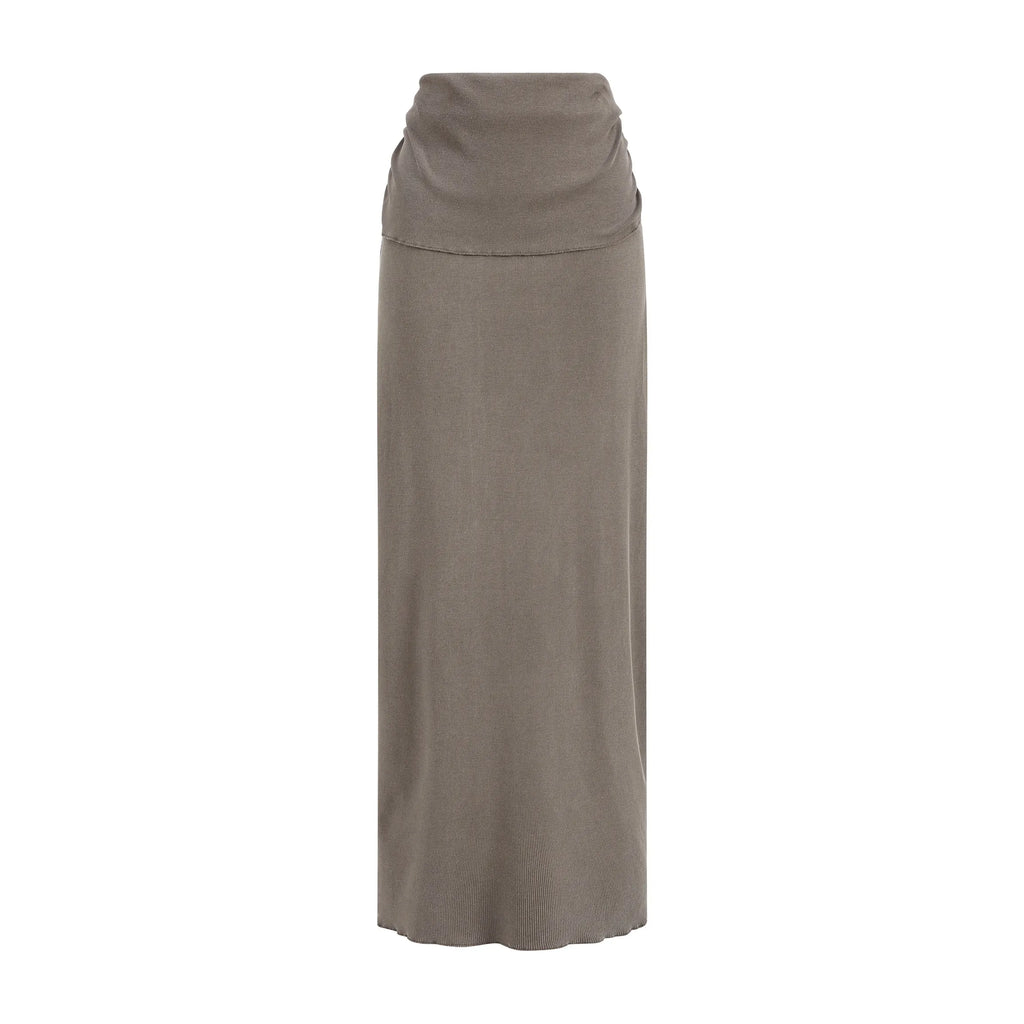 Long brown skirt on a white background
