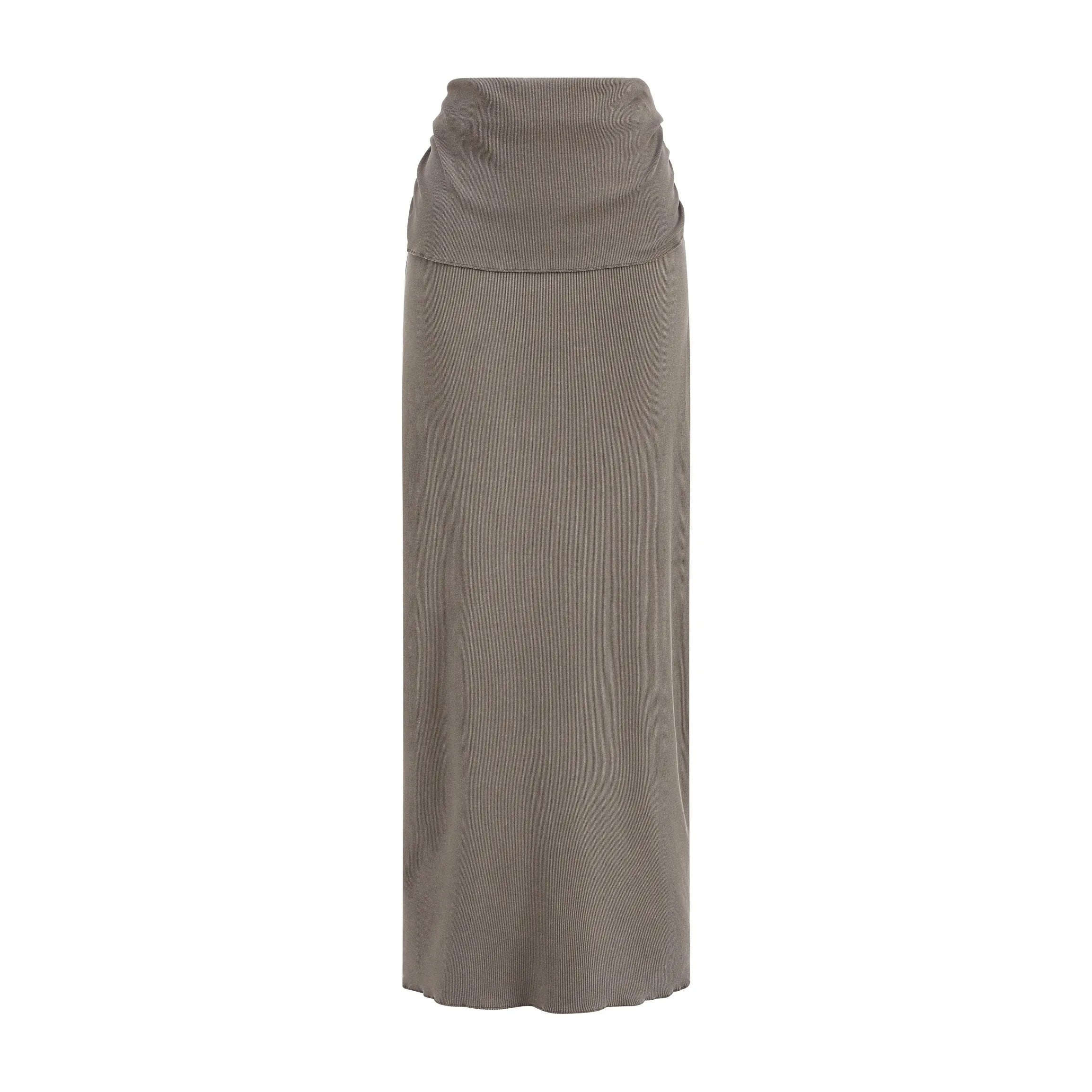 Long brown skirt on a white background