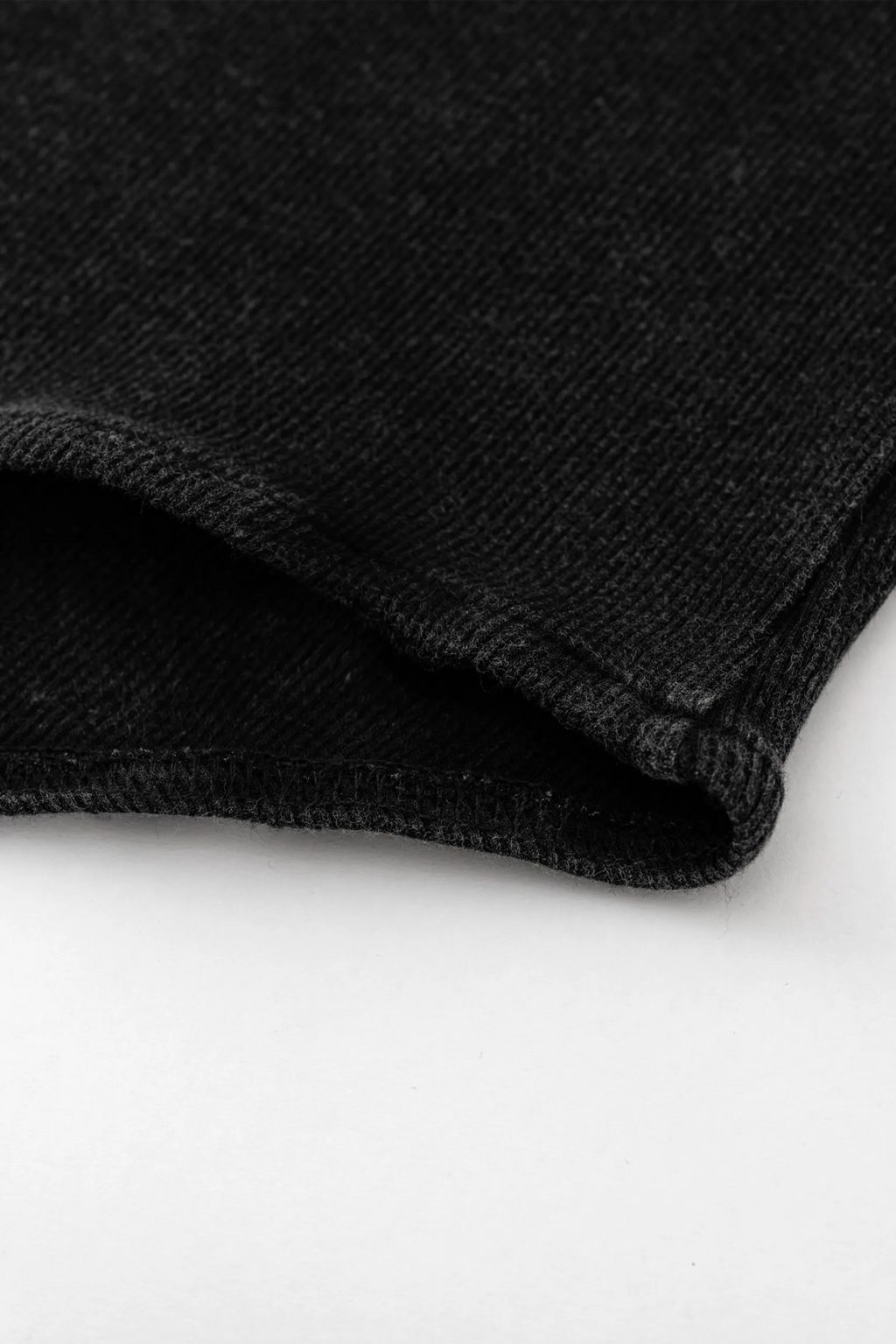 Close-up of black fabric on a white background